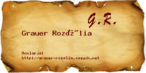 Grauer Rozália névjegykártya